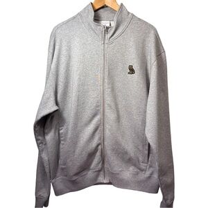 OVO October’s Very Own Gray Zip-Up Sweatshirt Embroidered Black Gold Owl Large